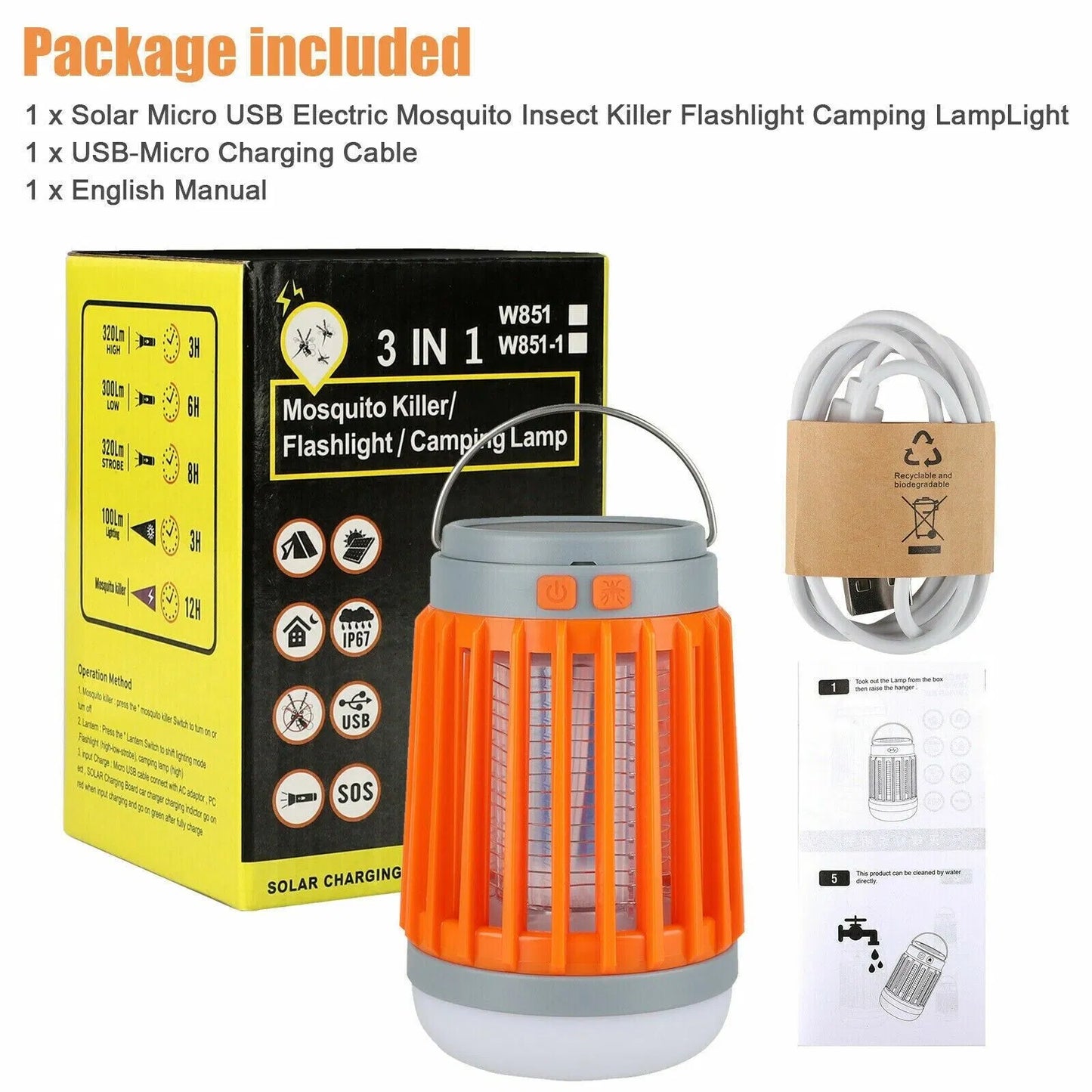 Pest exterminator and heavy-duty solar lantern